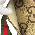 Gucci Brown Leather Trim Jumbo GG Mini Crossbody