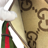 Gucci Brown Leather Trim Jumbo GG Mini Crossbody
