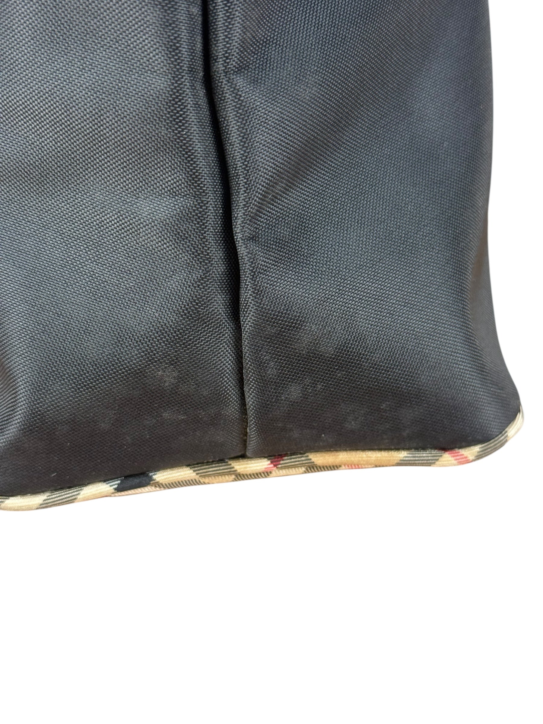 Burberry Nylon Check-Trimmed Shoulder Bag