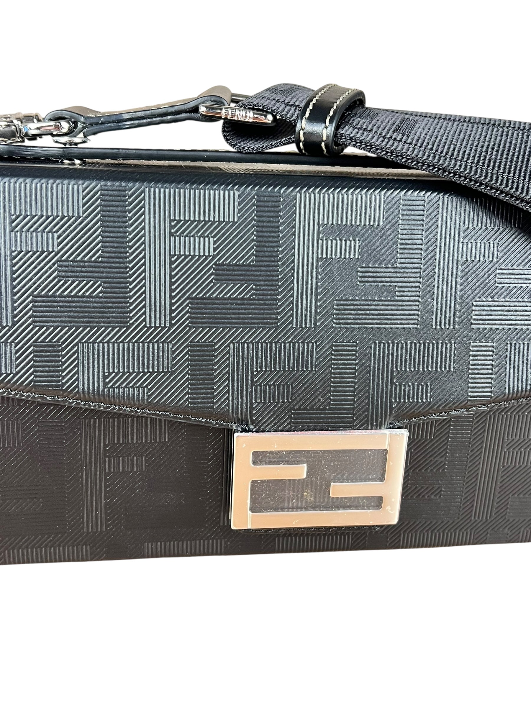 Fendi Soft Trunk Baguette Black