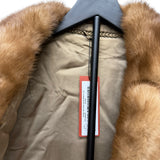 Vintage Light Brown Chevron Mink Fur Coat
