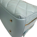 Chanel Light Blue Quilted Lambskin Top Handle Vanity Case 2019