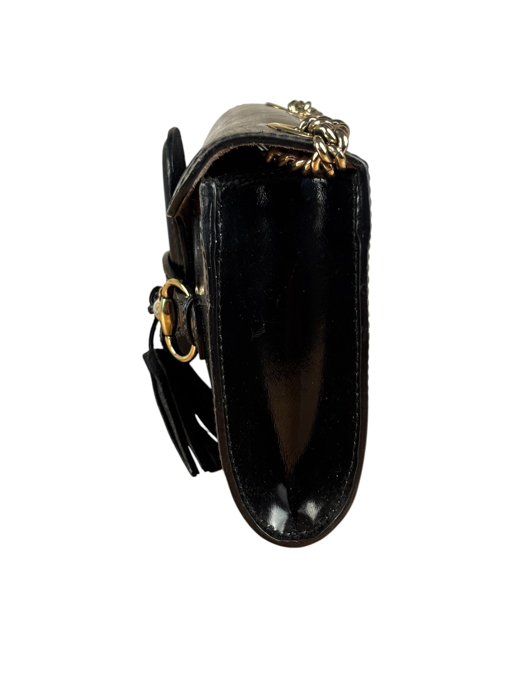 Gucci Black Leather Small Emily Chain Shoulder Bag