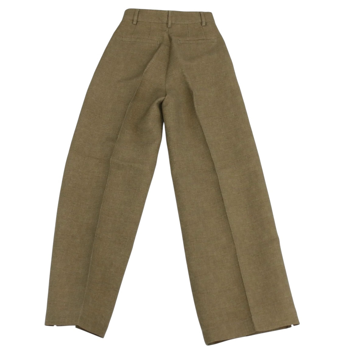 Fendi Wool Dark Beige Stripe Pleated Pants
