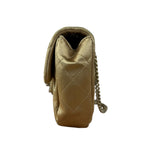 Chanel CC Limited Edition Gold Satin Quilted Flap Bag 2008