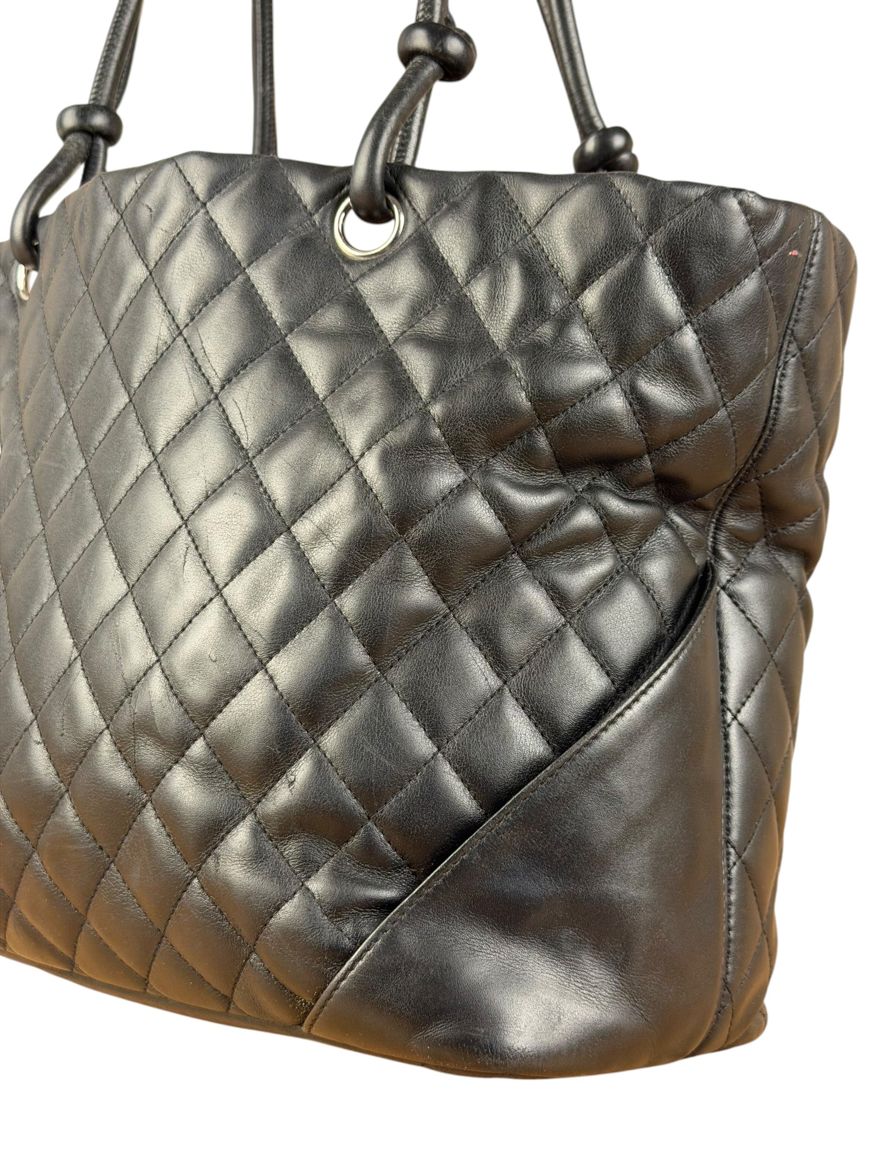 Chanel Black Leather Cambon Ligne Tote 2003