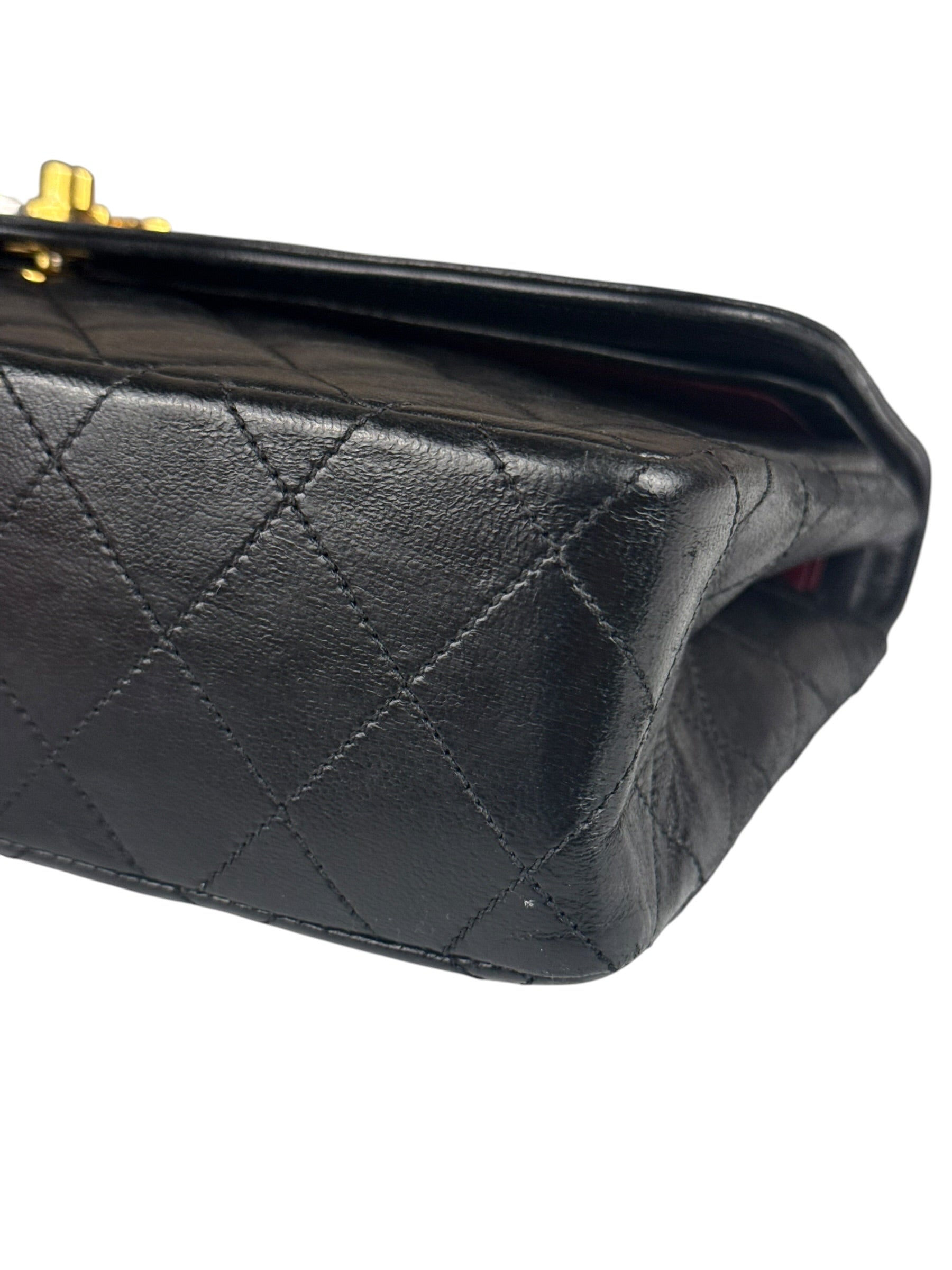 Chanel Black Leather Jumboo Double Flap Shoulder Bag