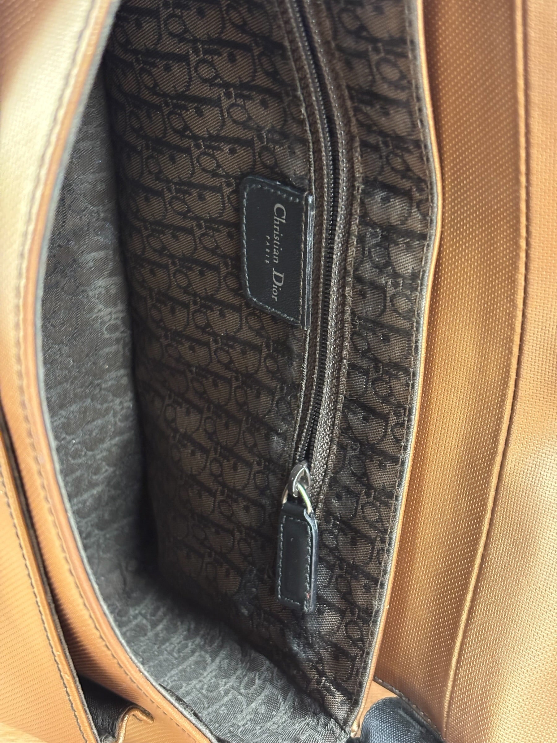 Christian Dior Bronze Coated Canvas Hardcore Shoulder Bag