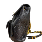 Chanel Black Quilted CC Duma Leather Backpack '97