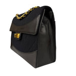 Chanel Jersey Quilted Mademoiselle Lock Flap Bag 1989