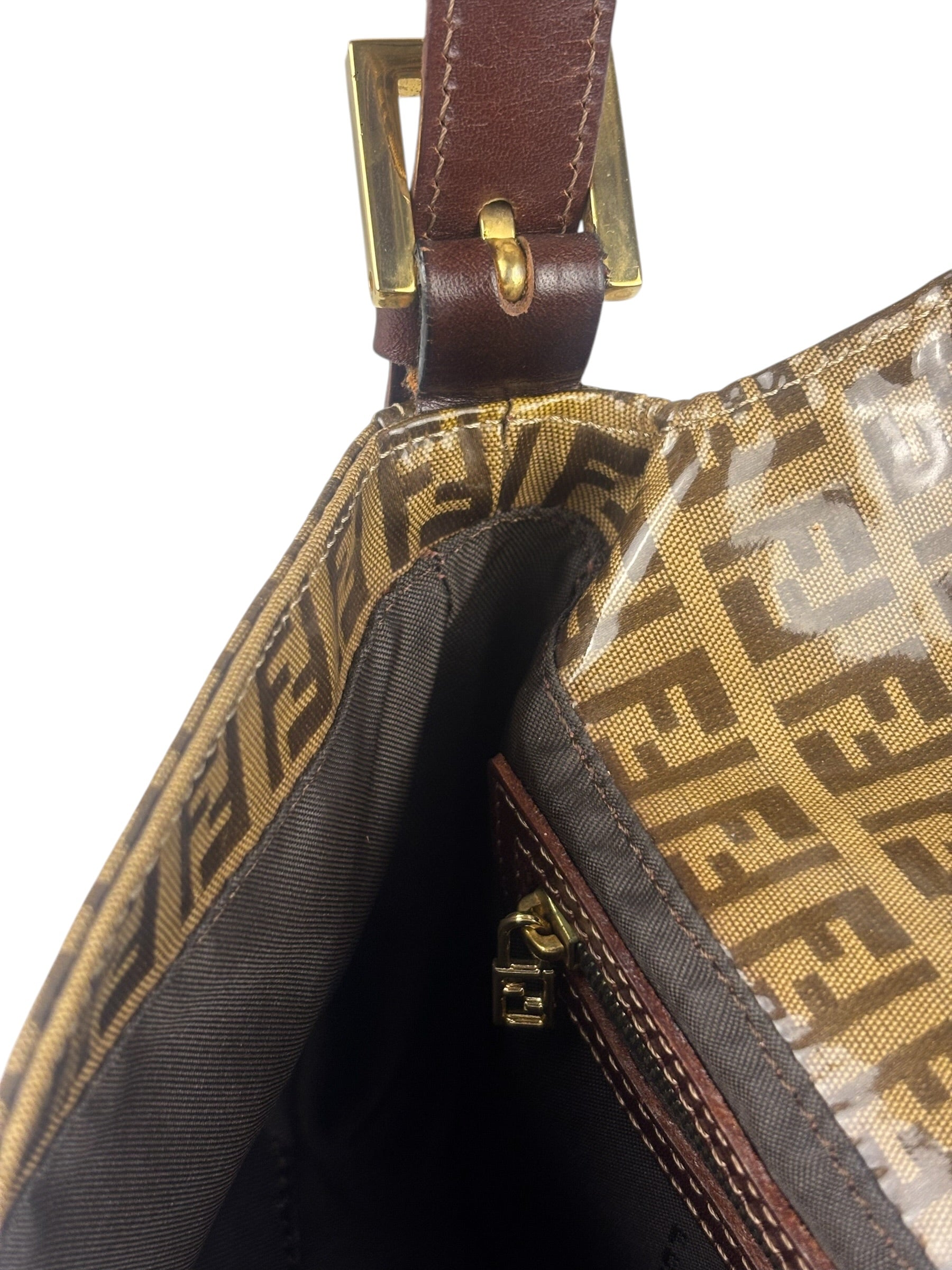 Fendi FF PVC Coated Sequin Buckle Baguette