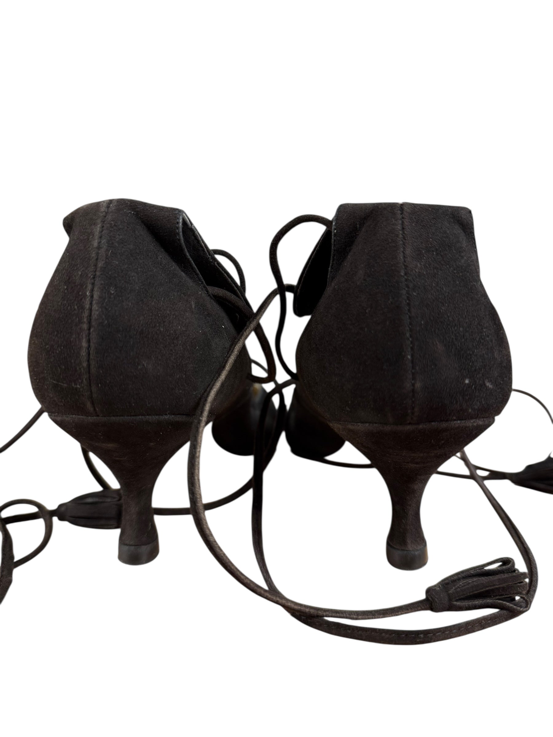 Manolo Blahnik Brown Suede Strappy Heels