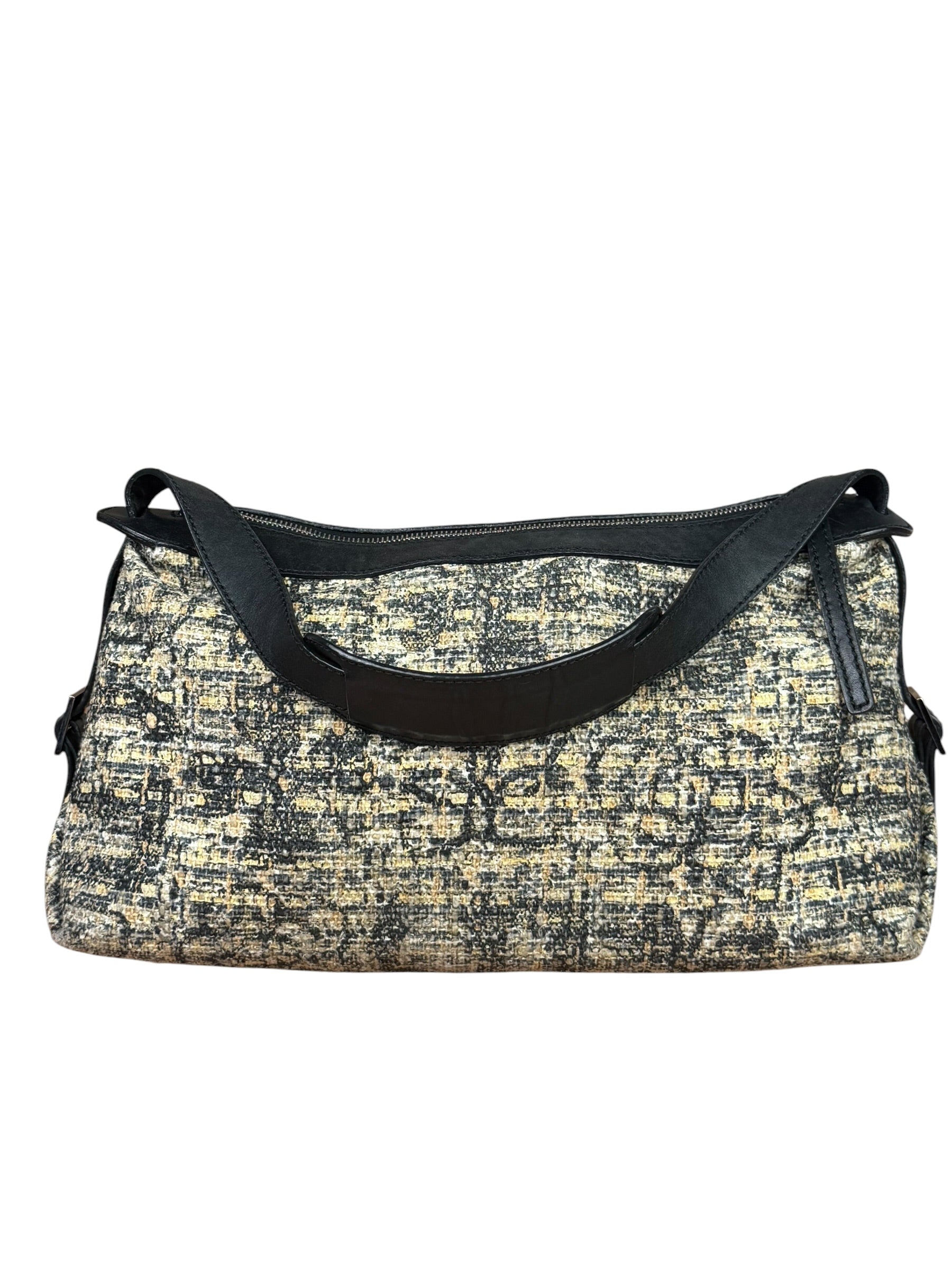 Chanel Black/Beige Tweed Clover Hobo Shoulder Bag '05-'06
