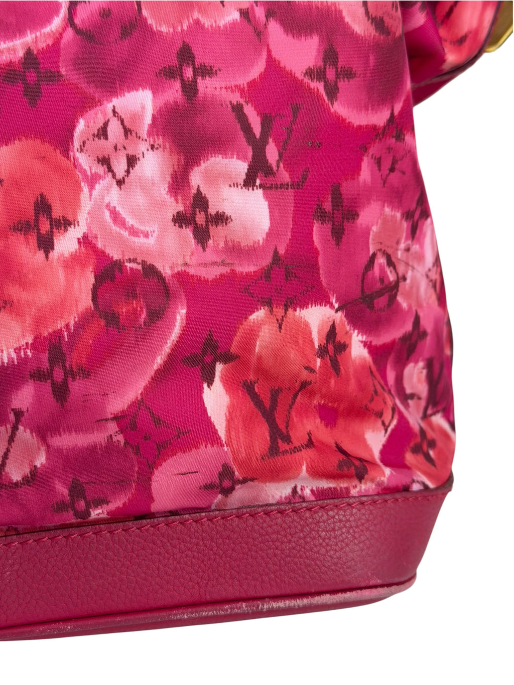 Louis Vuitton Pink Leather Trim Floral Ikat Noefull PM