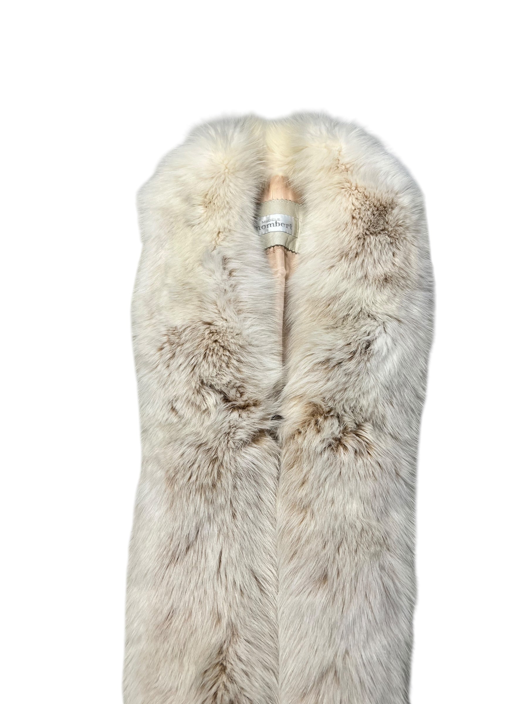 Modéle Chombert Leather Fur Lined Coat Ivory