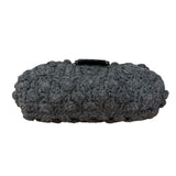 Fendi Grey Wool Crochet FF Baguette Shoulder Bag