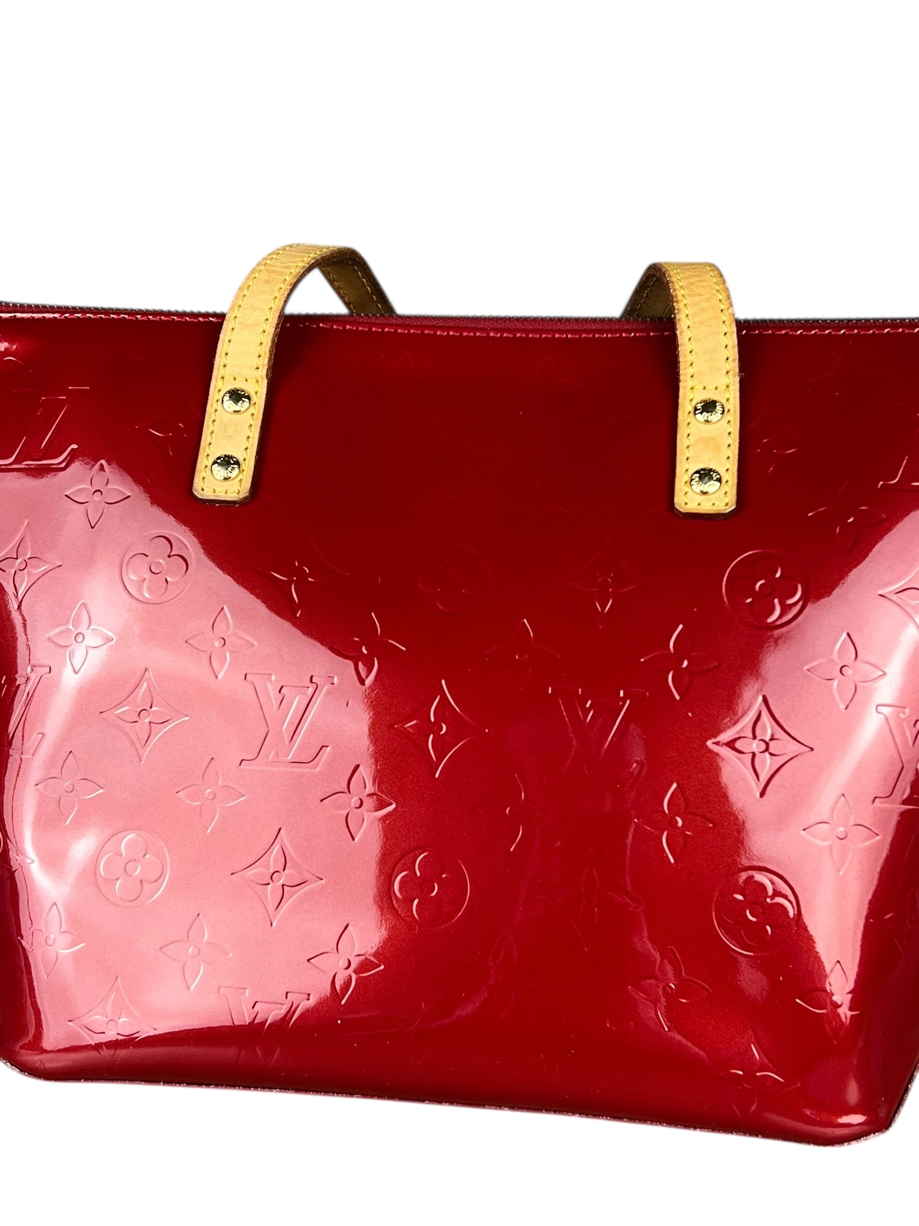Louis Vuitton Red Monogram Vernis Bellevue Handbag