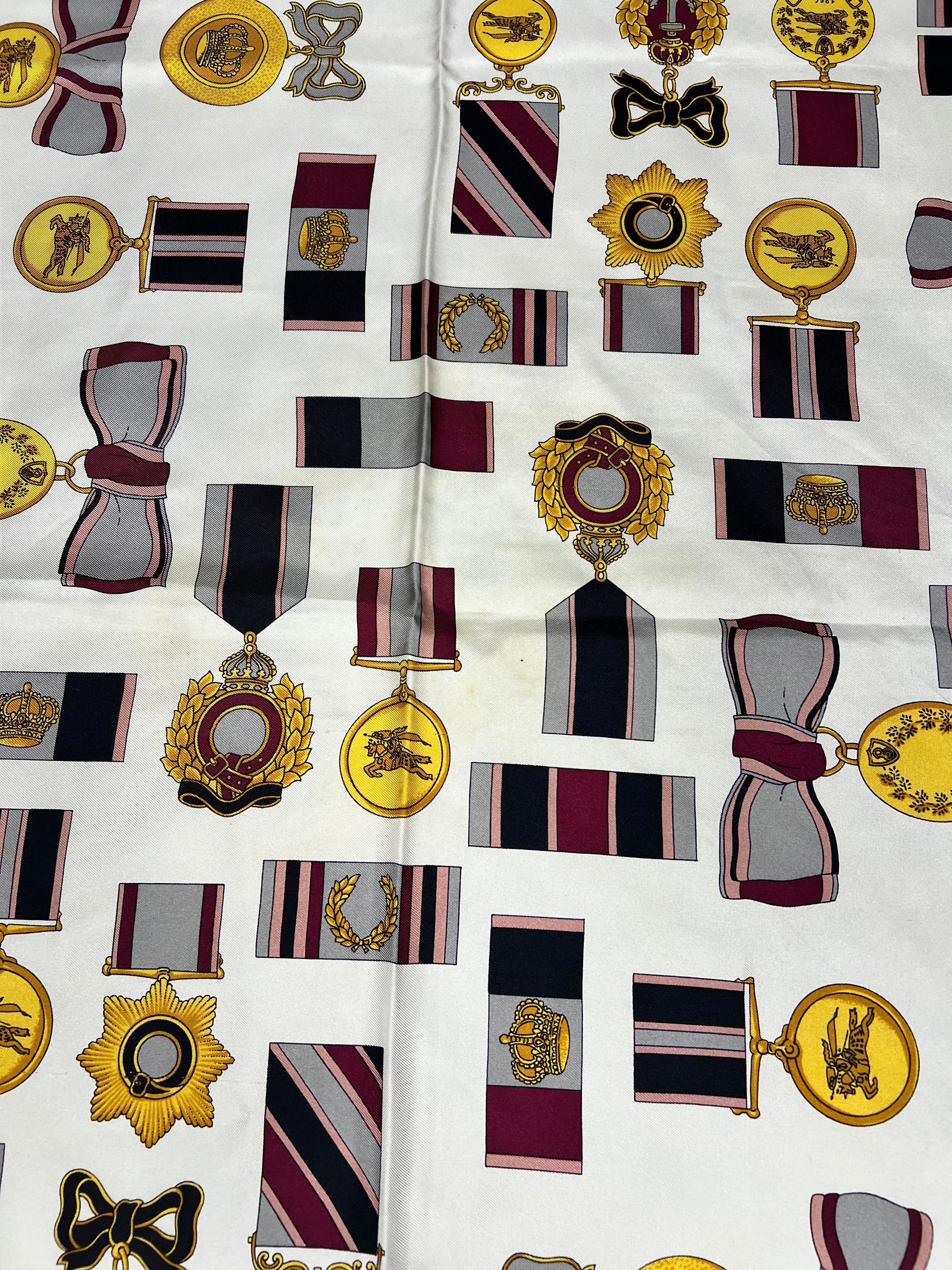 Burberry Pink Medals Vintage Silk Scarf