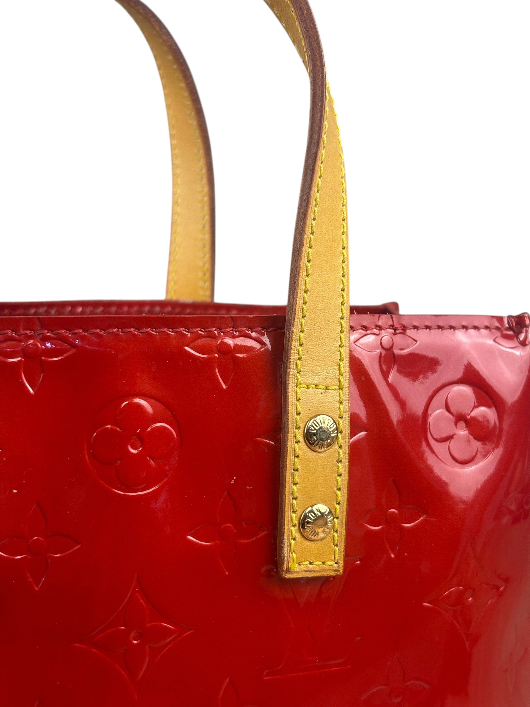 Louis Vuitton Vintage Rouge Monogram Vernis Reade Tote Bag PM