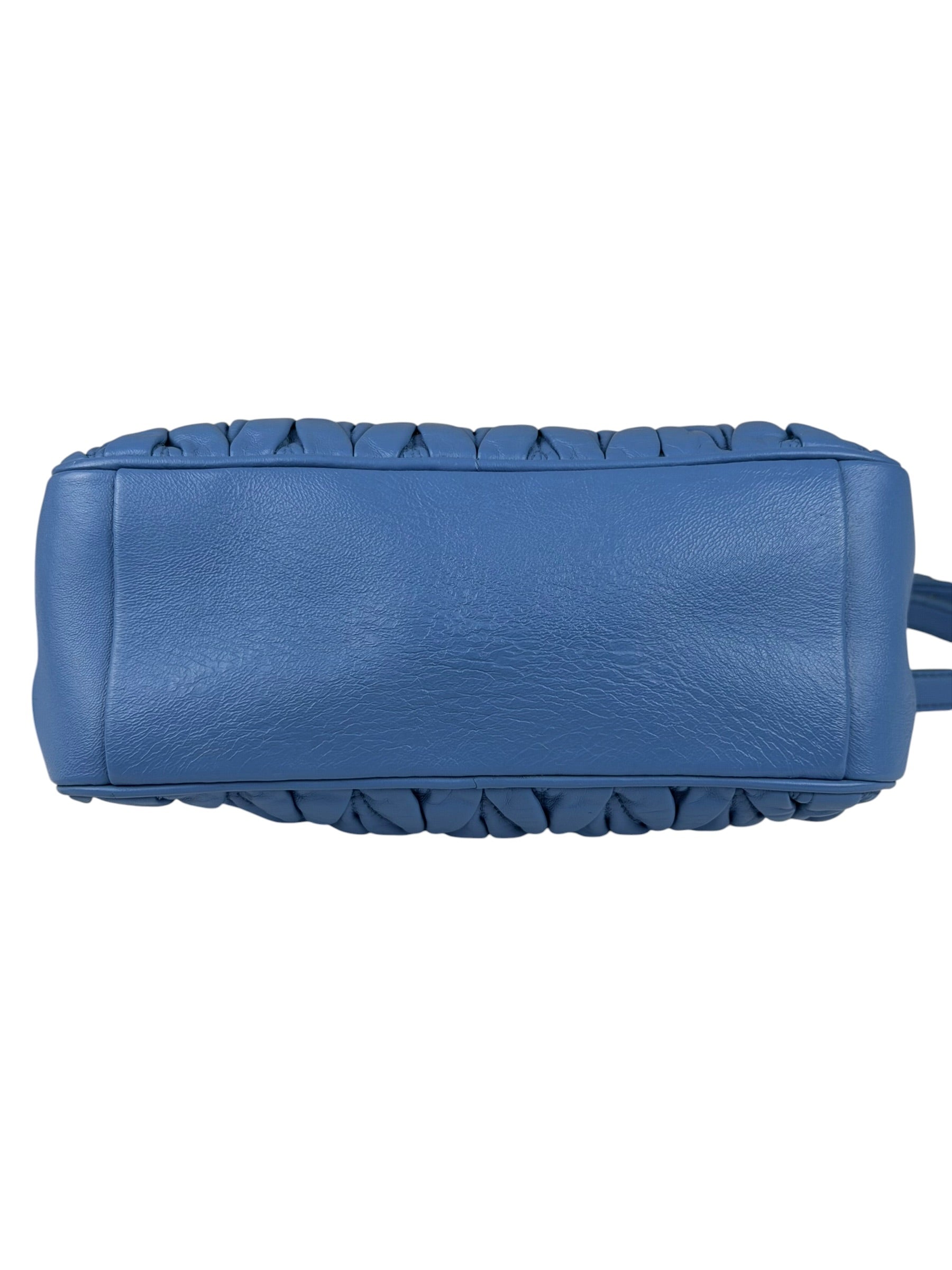 Miu Miu Blue Leather Chain Camera 2Way Shoulder Bag
