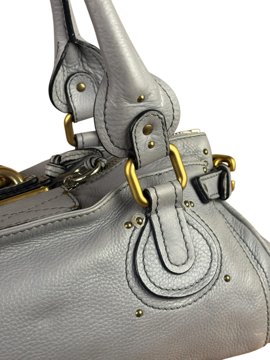 Chloe Grey Leather Paddington Handbag