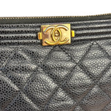 Chanel Navy Blue Quilted Leather Small Boy O-Case Clutch 2019