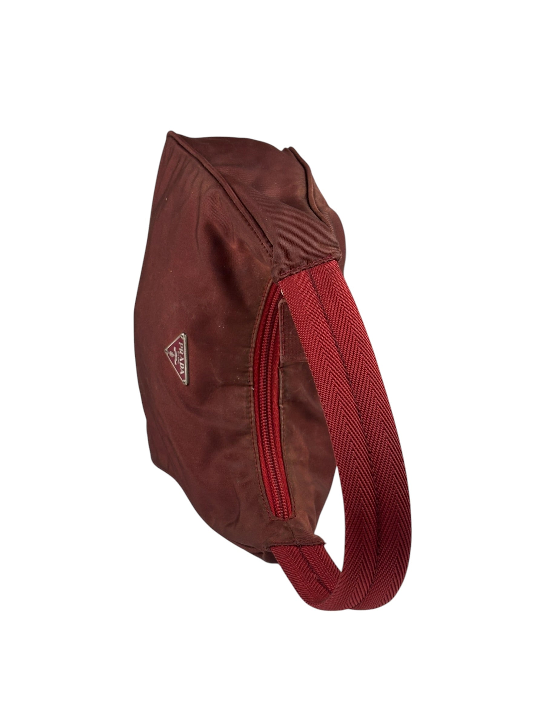Prada Vintage Burgundy Nylon Pochette