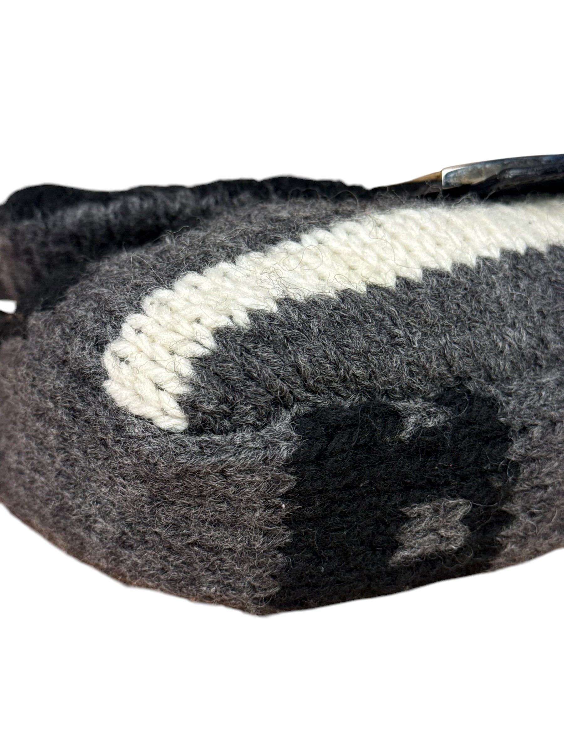 Fendi Vintage Grey/Black Knit Wool Baguette