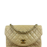 Chanel 1986 Beige Curved Flap Bag