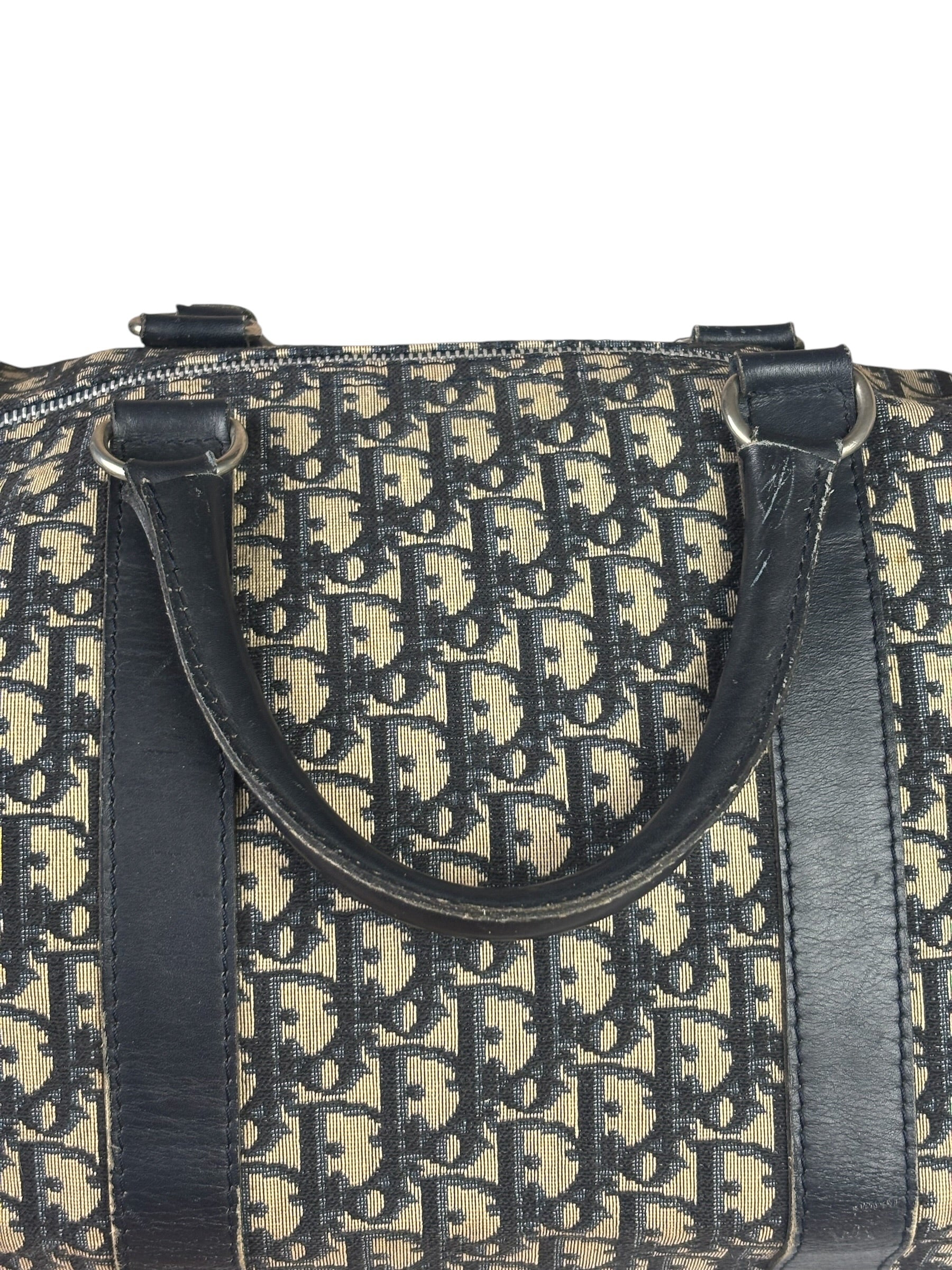 Christian Dior Vintage Black Trotter Boston Travel Bag