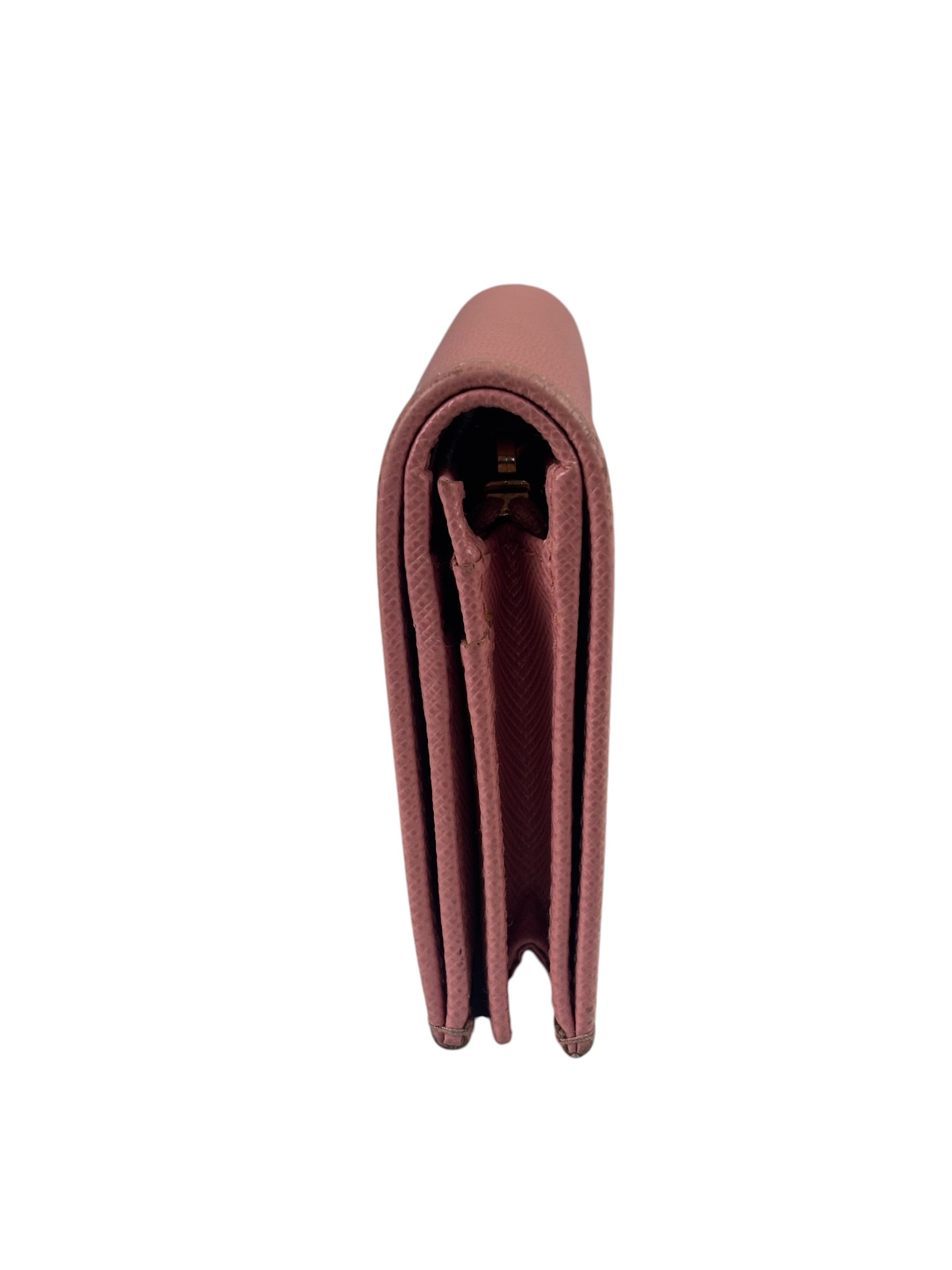 Prada Pink Saffiano Leather Wallet