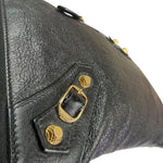 Balenciaga Black Lambskin Motocross Giant 12 Zip Around Flap Clutch