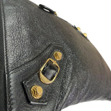Balenciaga Black Lambskin Motocross Giant 12 Zip Around Flap Clutch