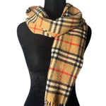 Burberry Brown Check Cashmere Scarf