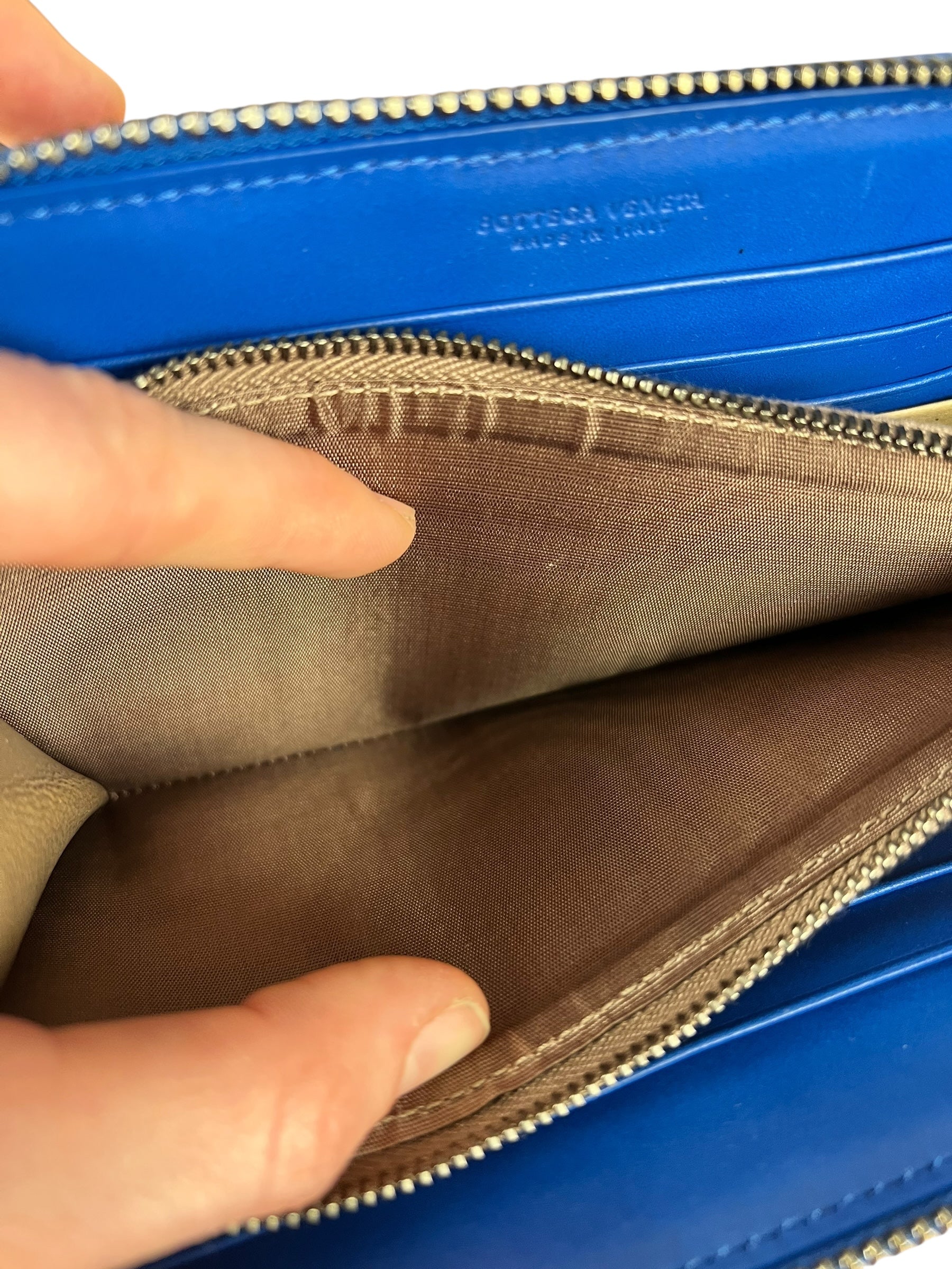 Bottega Veneta Intrecciato Long Wallet Blue