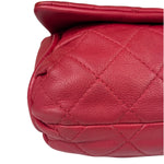 Chanel Red Quilted Leather CC Curvy Flap Bag 2015