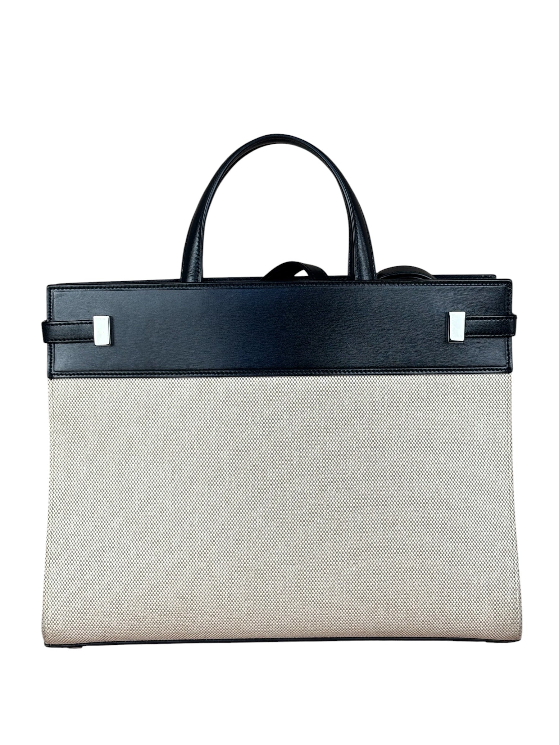 Yves Saint Laurent Two-Tone Leather Trim Small Manhattan Two-Way Bag