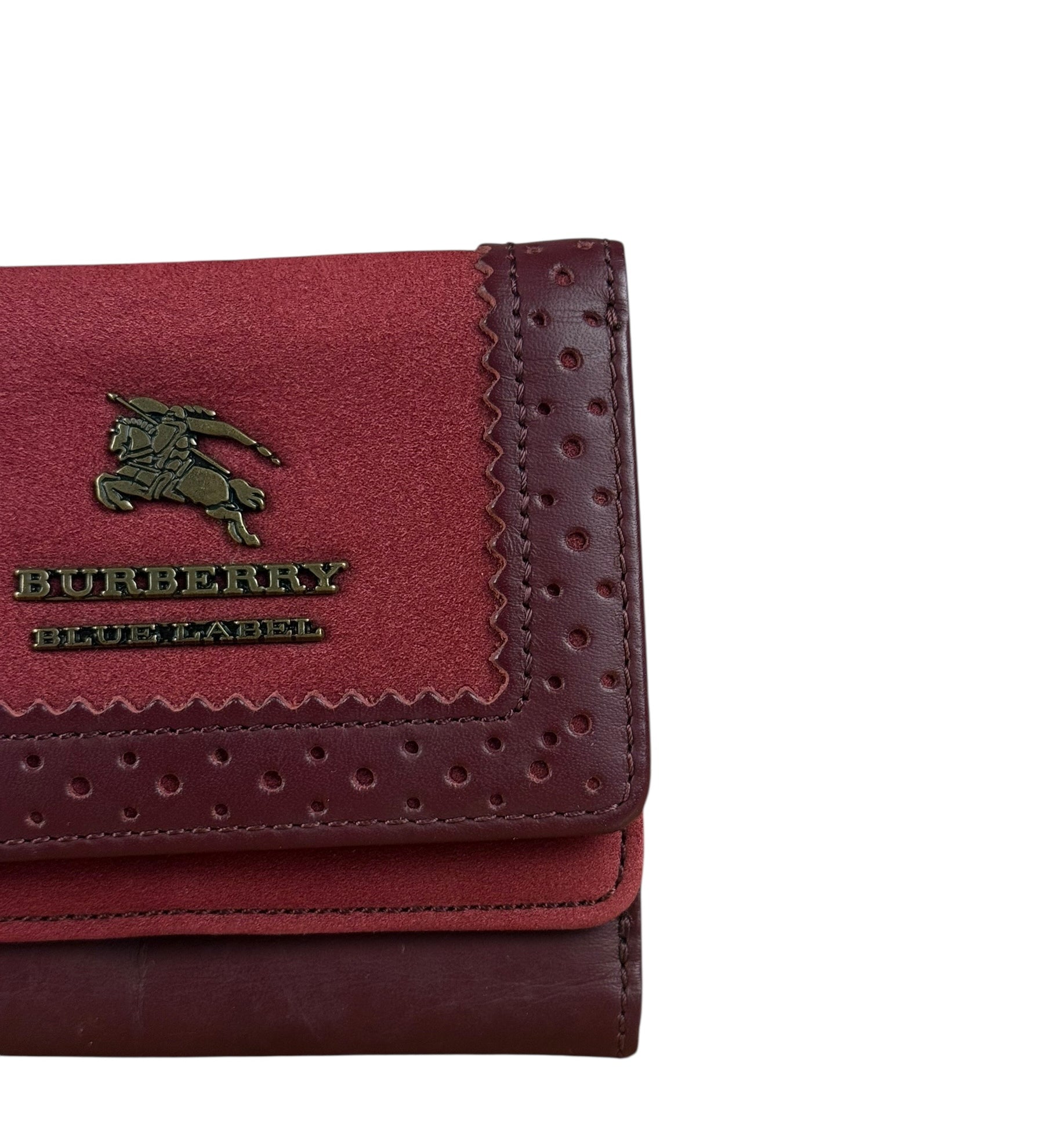 Burberry Blue Label Red Suede/ Leather Wallet