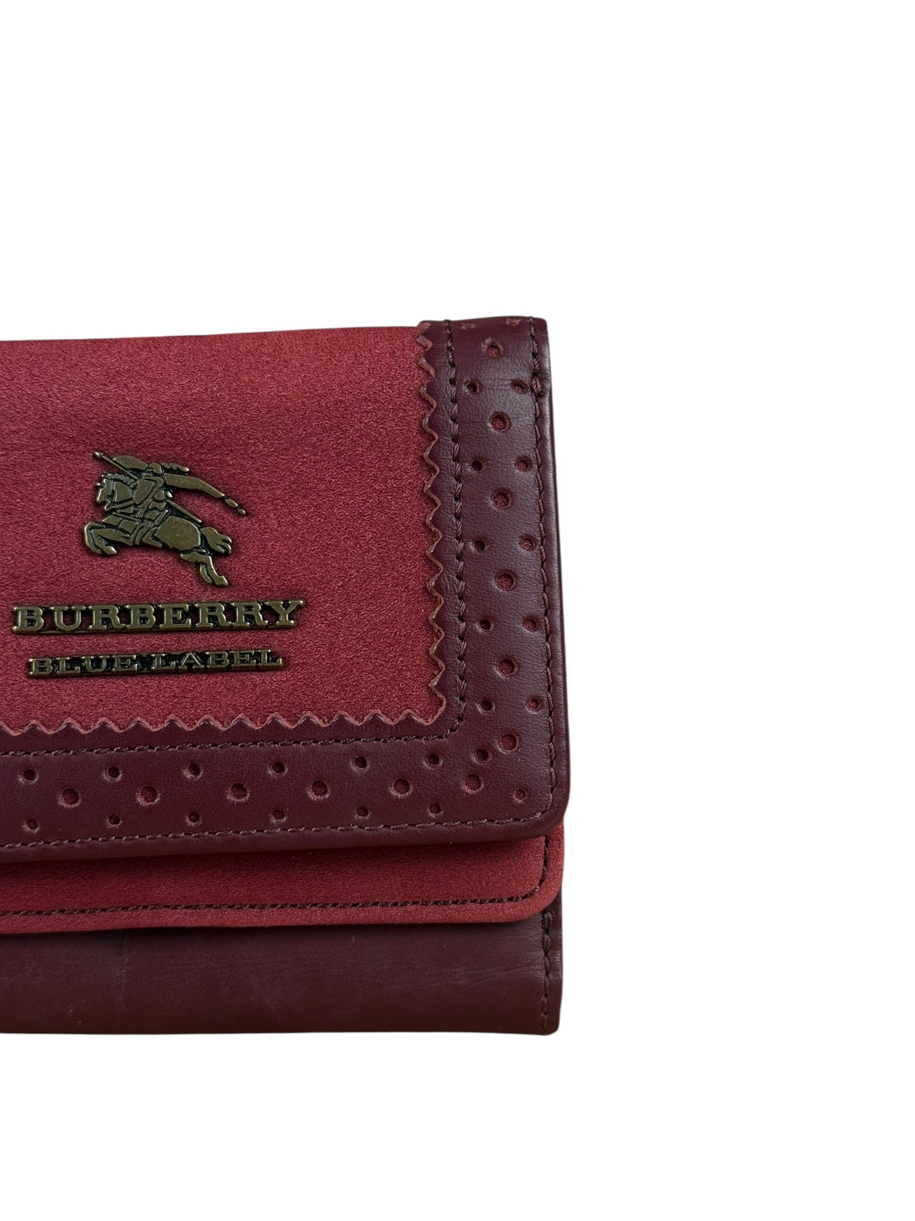 Burberry Blue Label Red Suede/ Leather Wallet