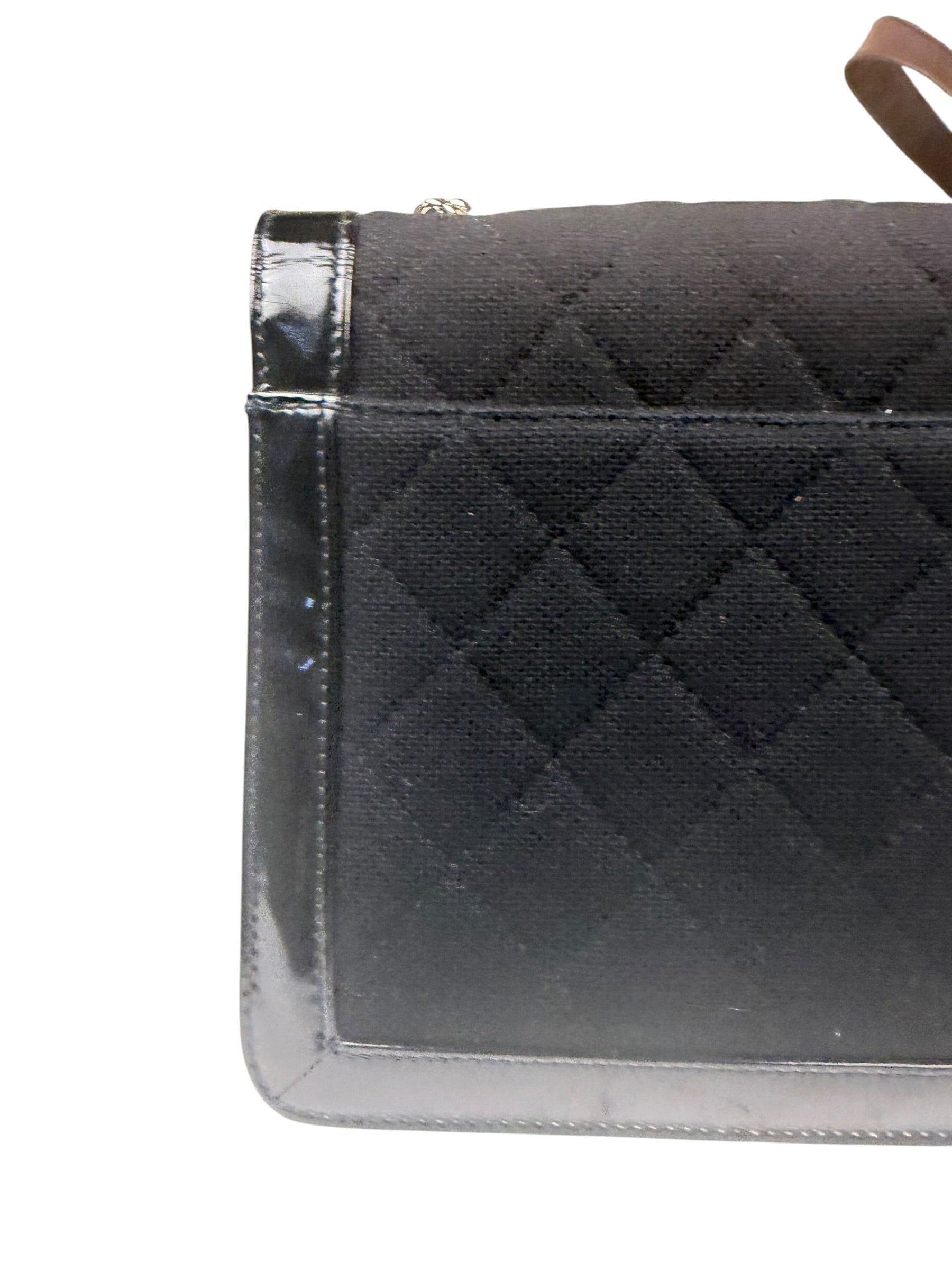Chanel Black Patent Leather Trim Reissiue Flap Bag 2000