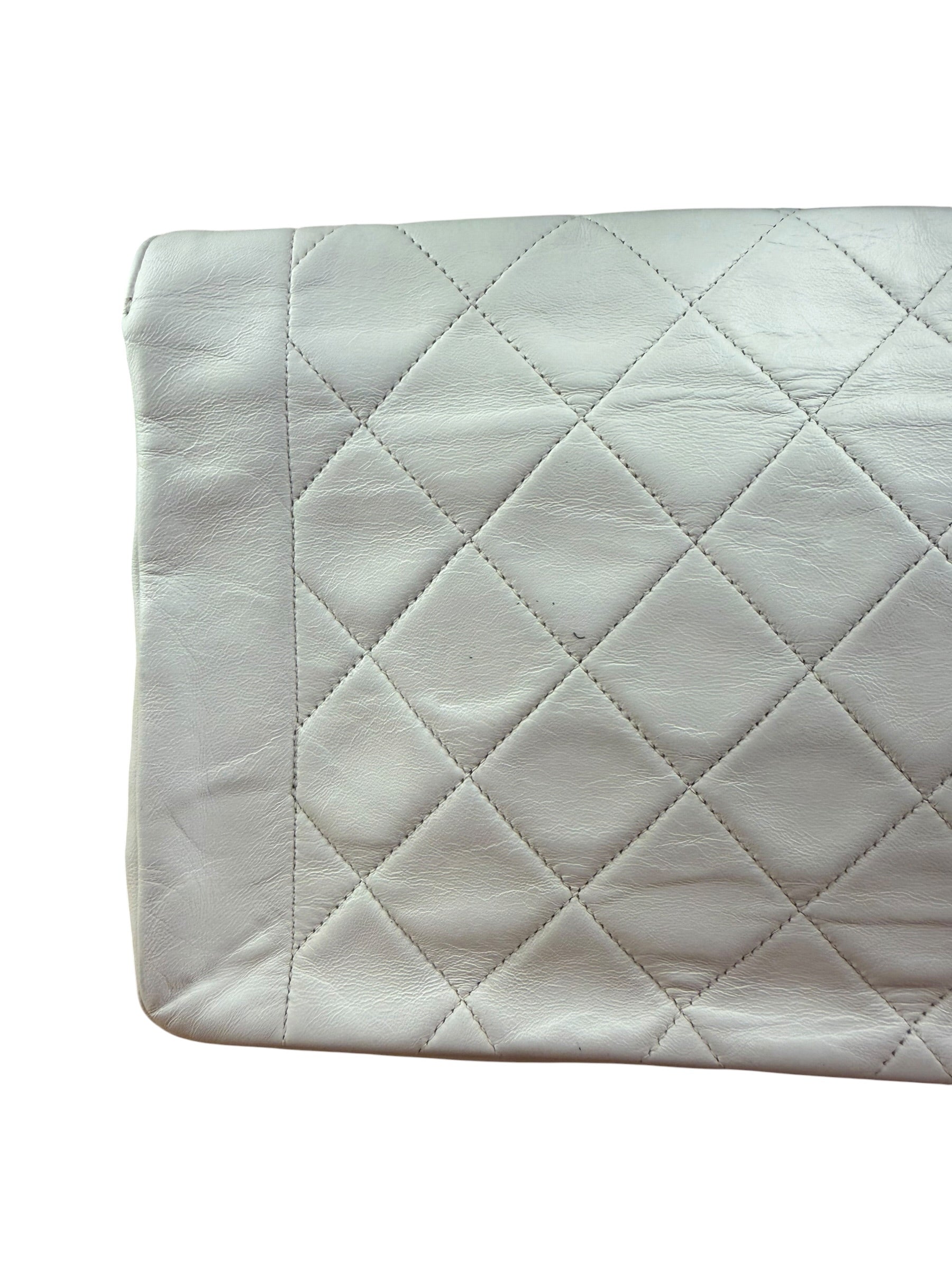 Chanel Vintage White Leather Diana Flap Shoulder Bag 1989