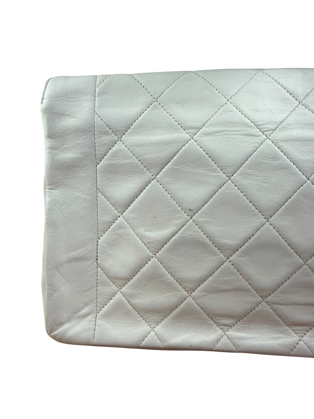 Chanel Vintage White Leather Diana Flap Shoulder Bag 1989