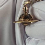 Vivienne Westwood Oval Crystal Stone Medallion Pendant Necklace