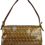 Fendi Brown PVC/Leather Trim Zucca Baguette