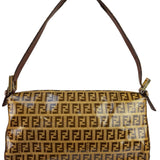 Fendi Brown PVC/Leather Trim Zucca Baguette