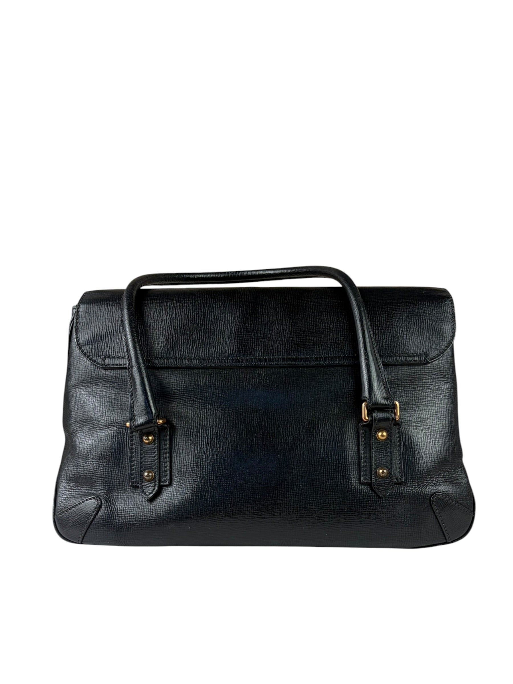 Gucci Vintage Black Horsebit Flap Bag