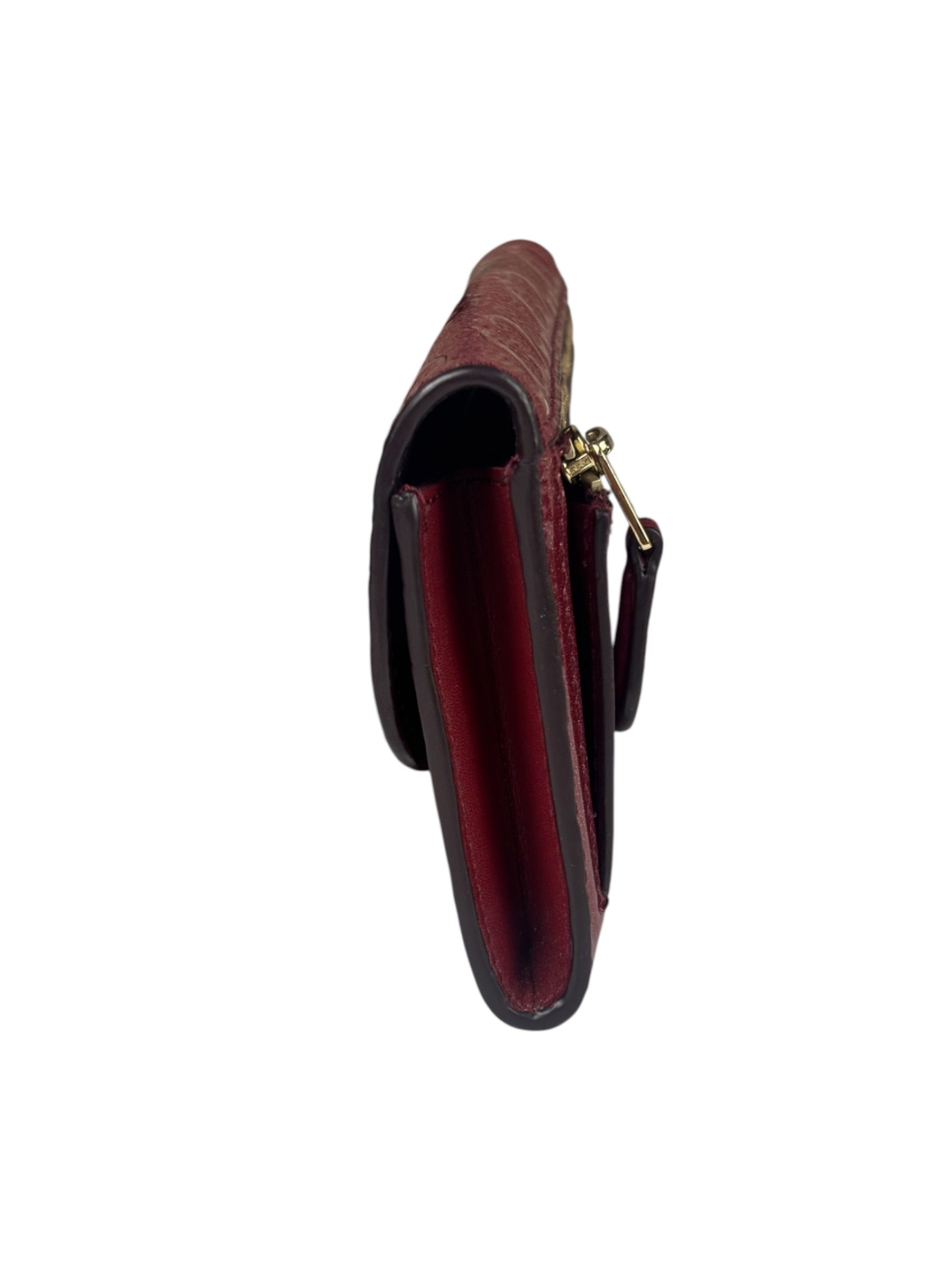 Coach Cherry Shimmery Red Long Flap Wallet