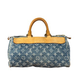 Louis Vuitton Vintage Denim Leather Trim Monogram Neo Speedy 30