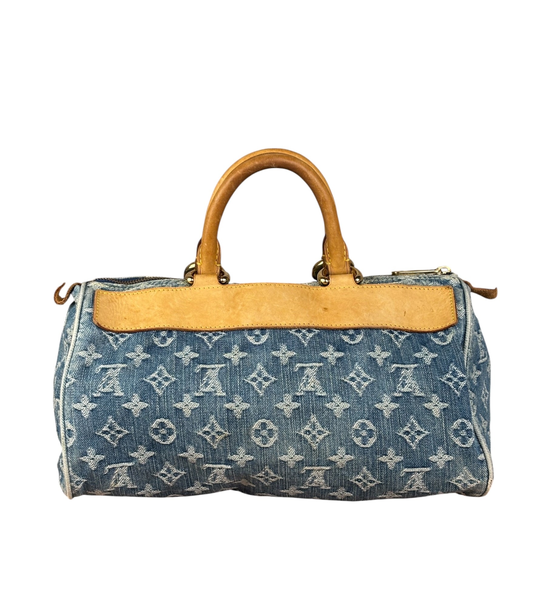 Louis Vuitton Vintage Denim Leather Trim Monogram Neo Speedy 30