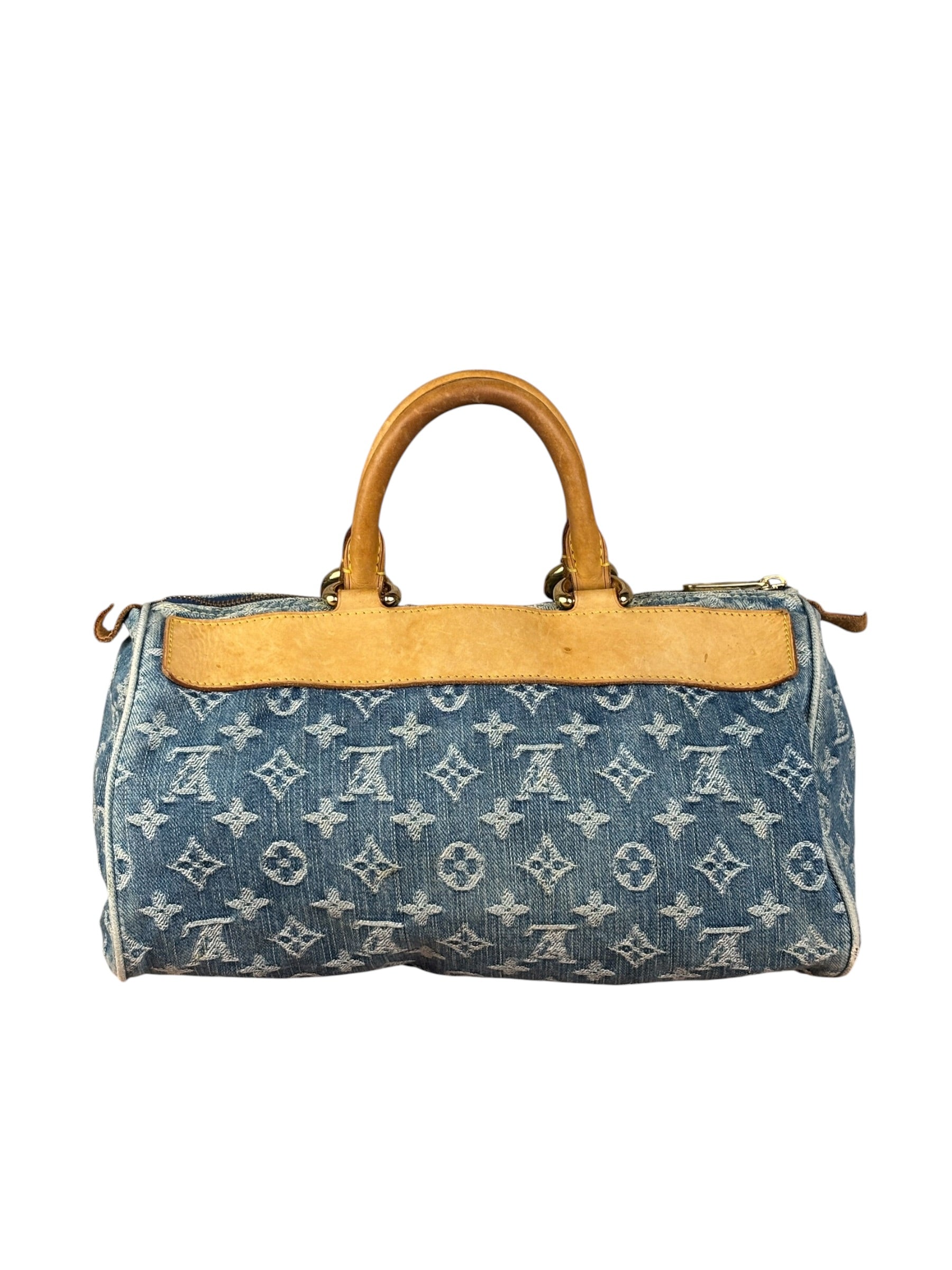 Louis Vuitton Vintage Denim Leather Trim Monogram Neo Speedy 30